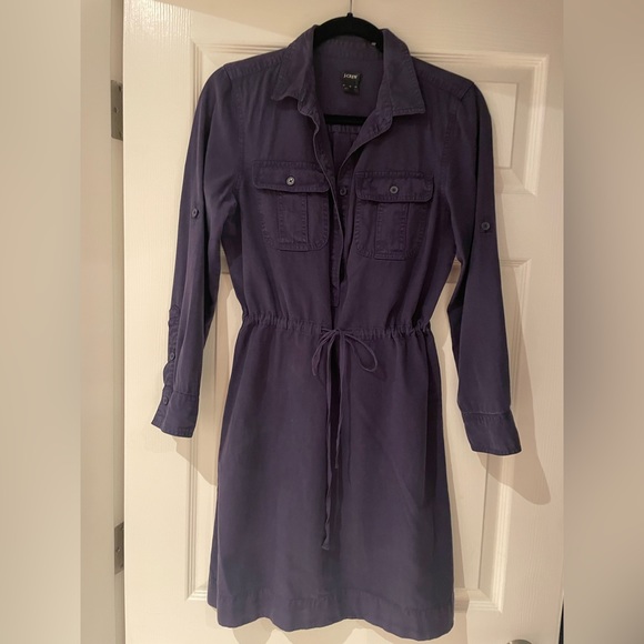 Jcrew Deep purple casual cotton dress. Size 2 - Picture 1 of 6